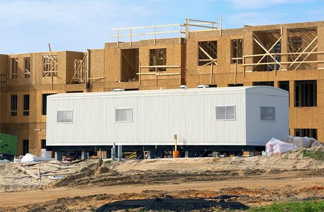 construction workers meeting at office trailers on rent in Henrietta